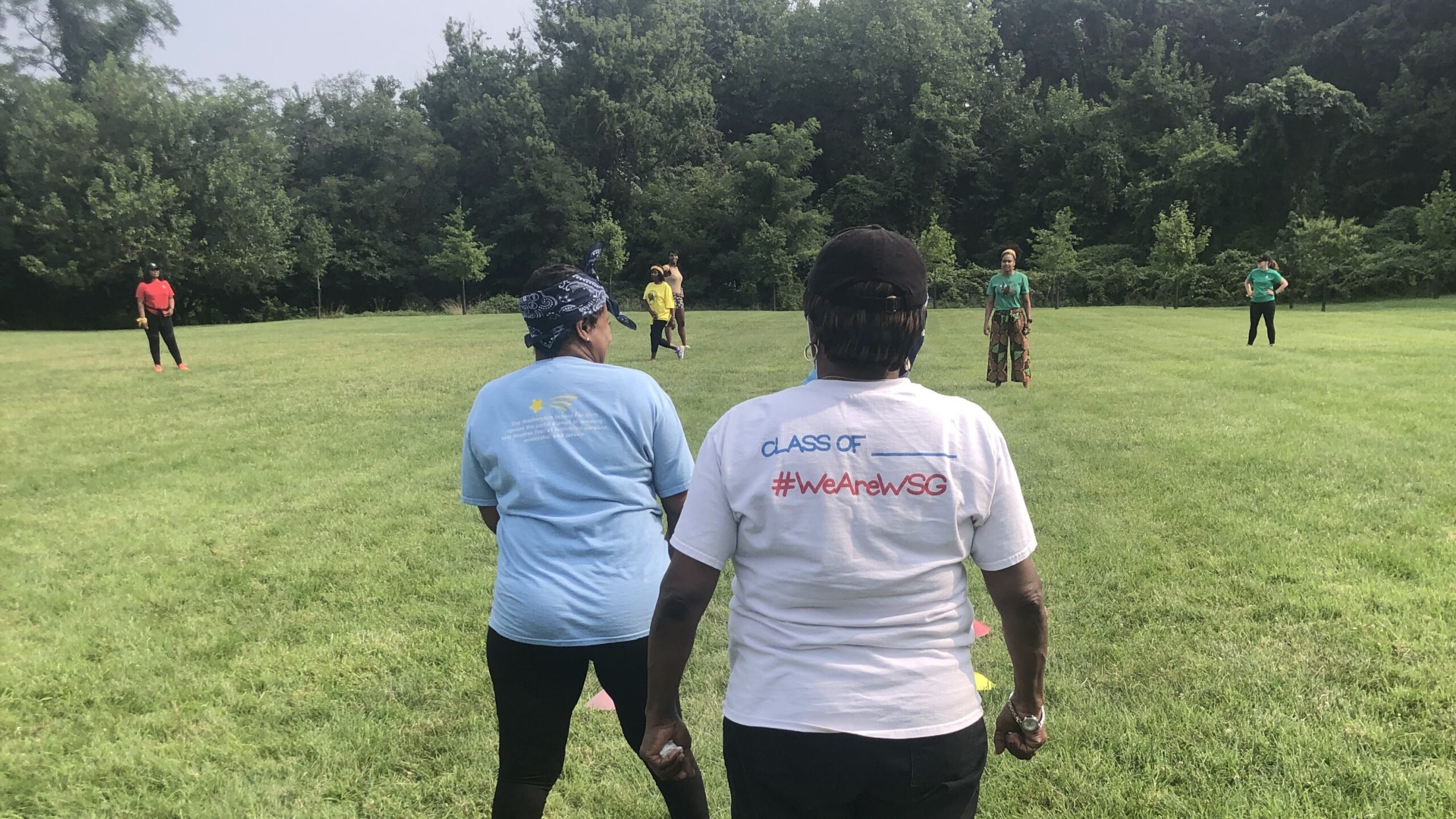 WSG Faculty and staff play a competitive game of Kickball during back to school orientation.